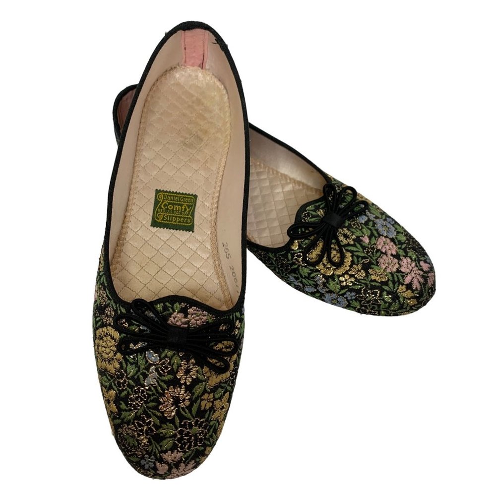 Vintage Daniel Green Comfy Slippers 50s - 60s Size 6.5 B Multicolor